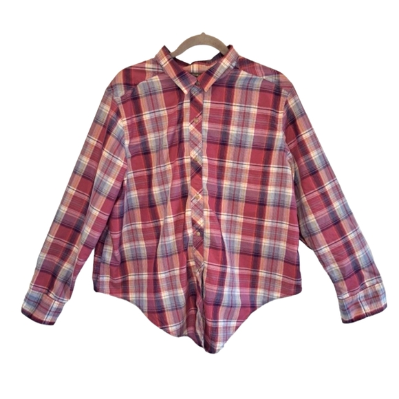 Eddie Bauer Pink Plaid Button-Up Lightweight Shirt Plus Size 2XL - Picture 1 of 7